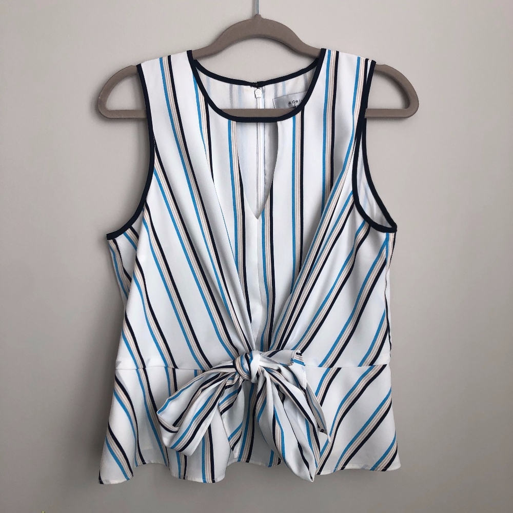 adelyn rae tie front peplum blouse